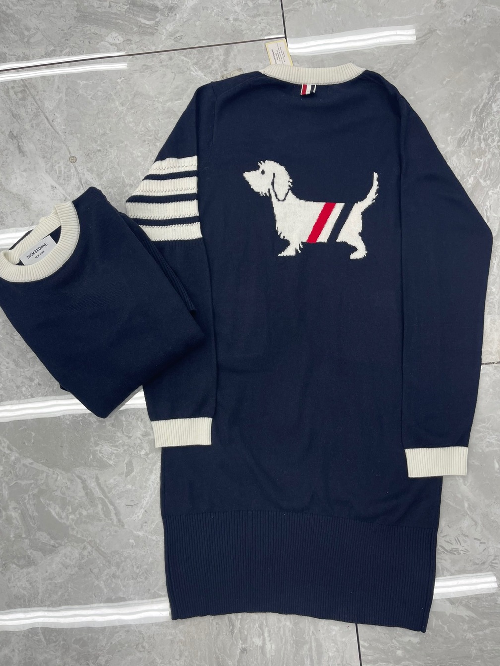 Thom Browne Women Dress Dog Stripe Ss2022