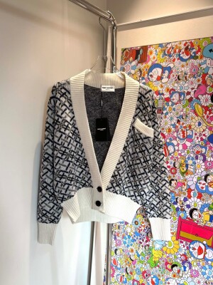 Cardigan Ysl Body Stripe White Ss2022