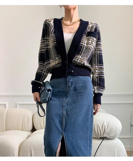 Cardigan Ysl Short Body Stripe Ss2022