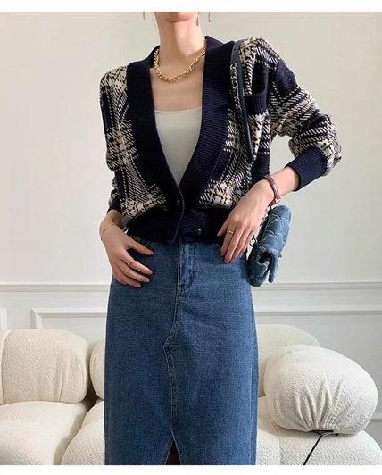Cardigan Ysl Short Body Stripe Ss2022