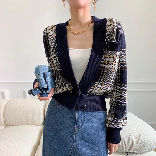Cardigan Ysl Short Body Stripe Ss2022