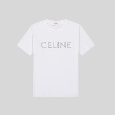 Tee Celine Logo Bling White Ss2022