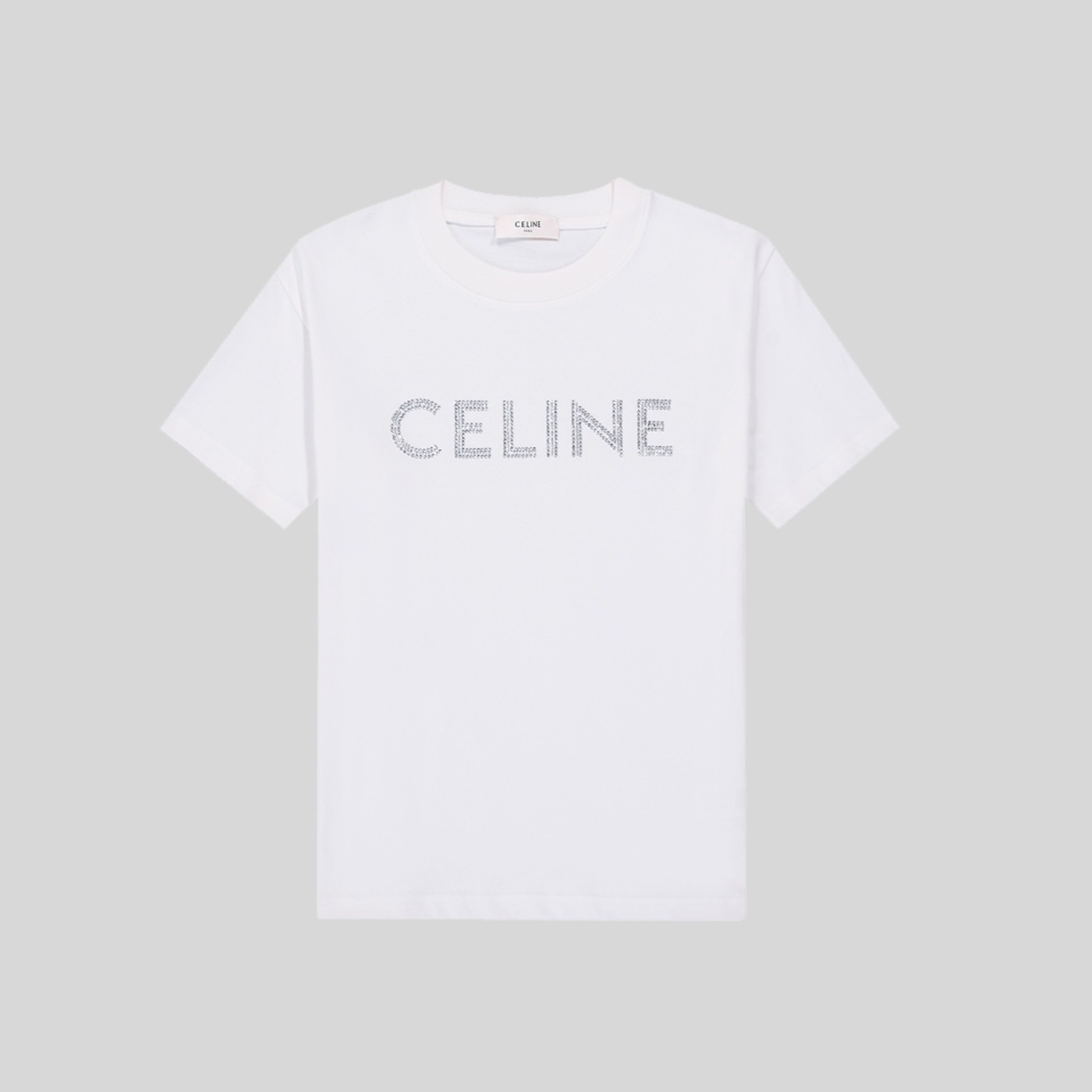 Tee Celine Logo Bling White Ss2022