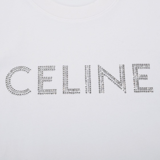 Tee Celine Logo Bling White Ss2022