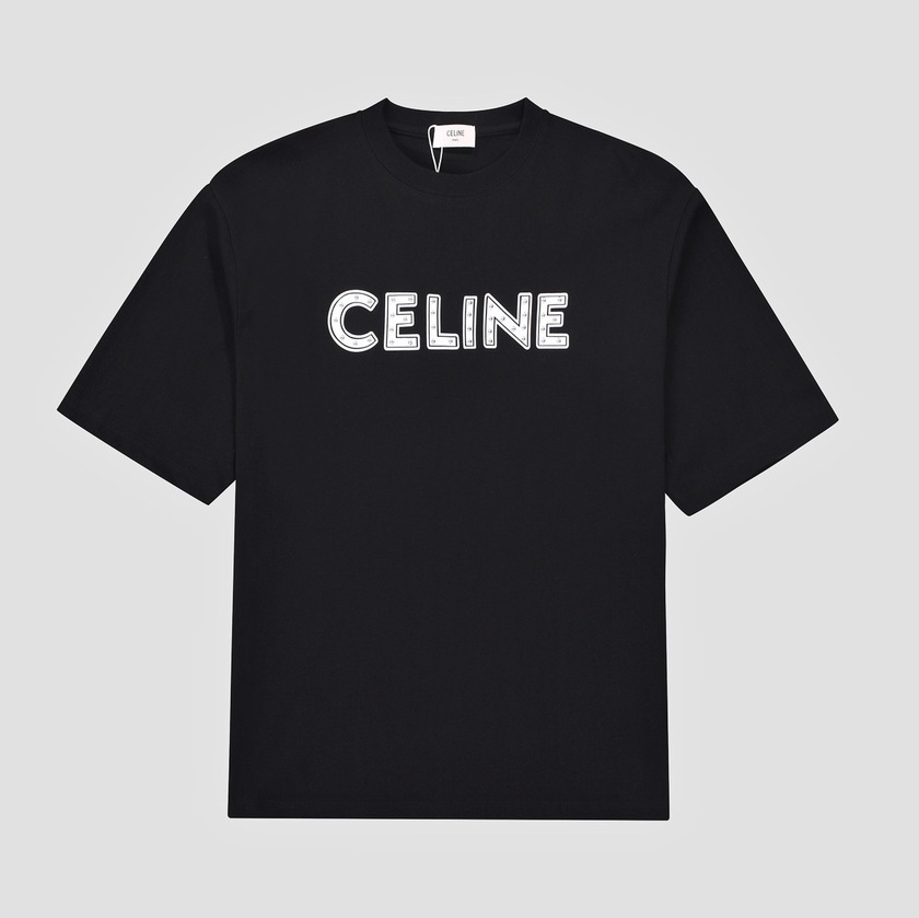 Tee Celine Pearl Button Black Ss2022