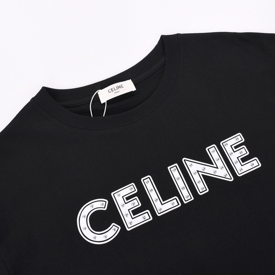 Tee Celine Pearl Button Black Ss2022