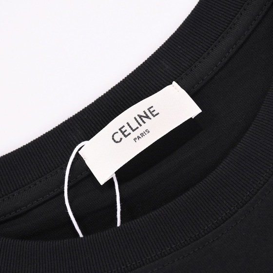 Tee Celine Pearl Button Black Ss2022