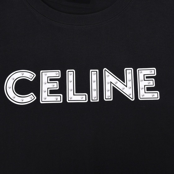 Tee Celine Pearl Button Black Ss2022