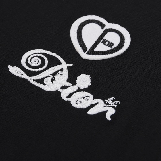 Tee Dior Heart Font Black Ss 2022