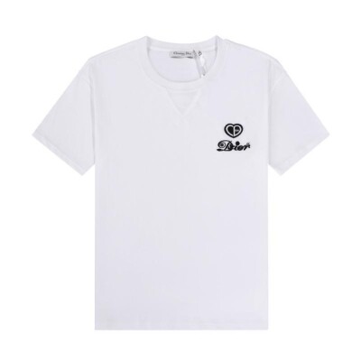 Tee Dior Heart Font White Ss 2022