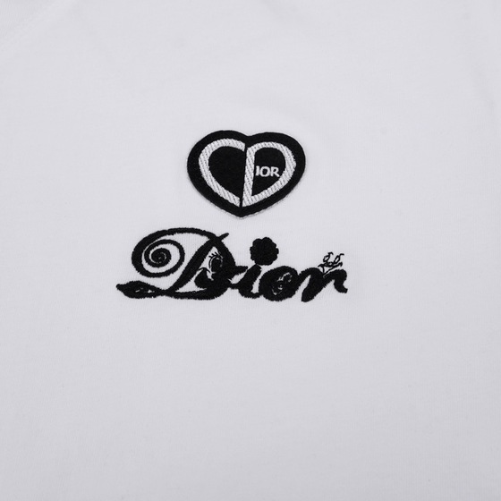 Tee Dior Heart Font White Ss 2022