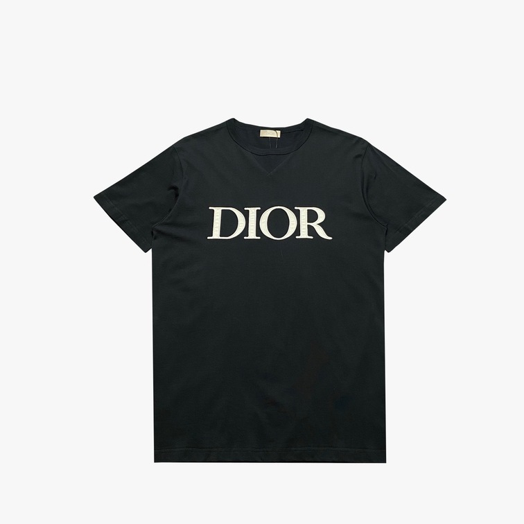 Tee Dior Logo Beige Black Ss2022
