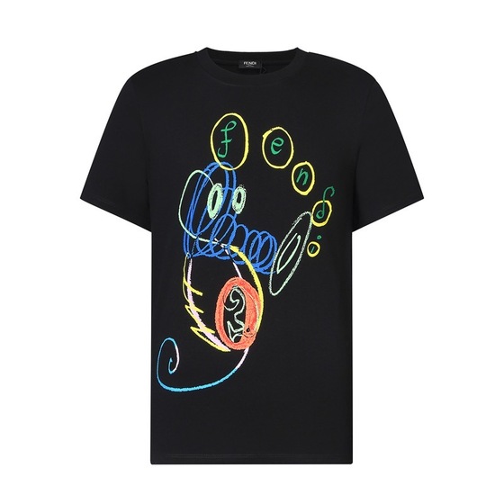 Tee Fendi Cartoon Black Ss2022