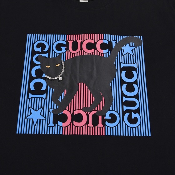 Tee Gucci Box Logo Black Cat Black Ss2022