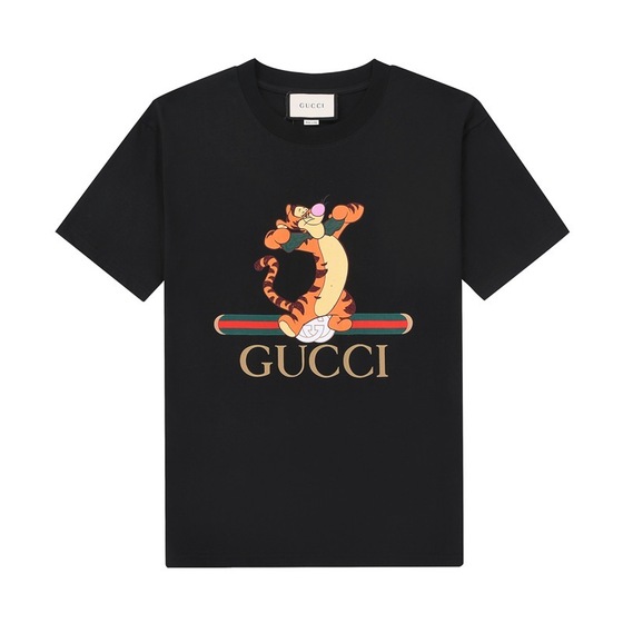 Tee Gucci Fake Logo Tiger Black Ss2022