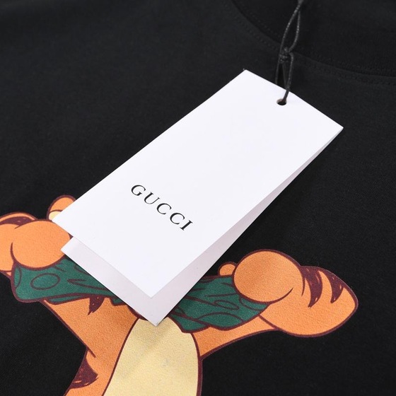 Tee Gucci Fake Logo Tiger Black Ss2022