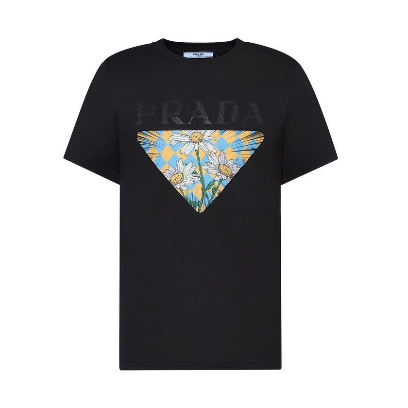 Tee Prada Flower Black Ss2022