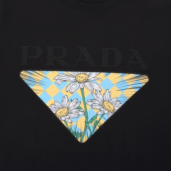 Tee Prada Flower Black Ss2022