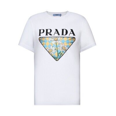 Tee Prada Flower White Ss2022