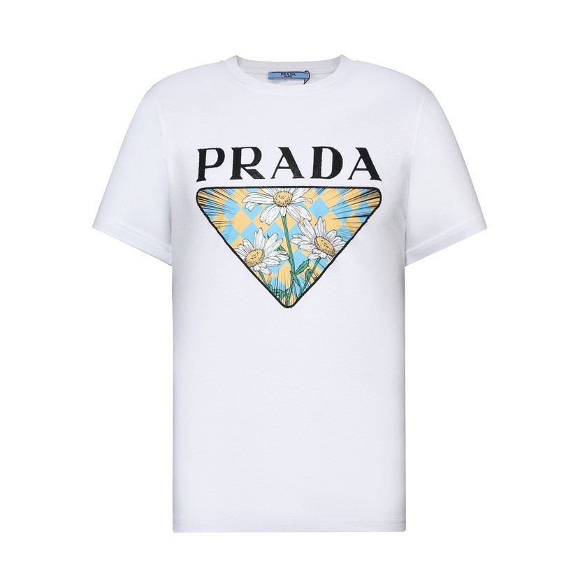 Tee Prada Flower White Ss2022