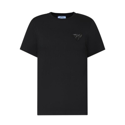 Tee Prada Kystal Logo Black Ss2022