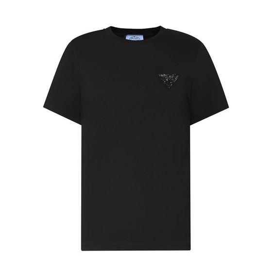 Tee Prada Kystal Logo Black Ss2022