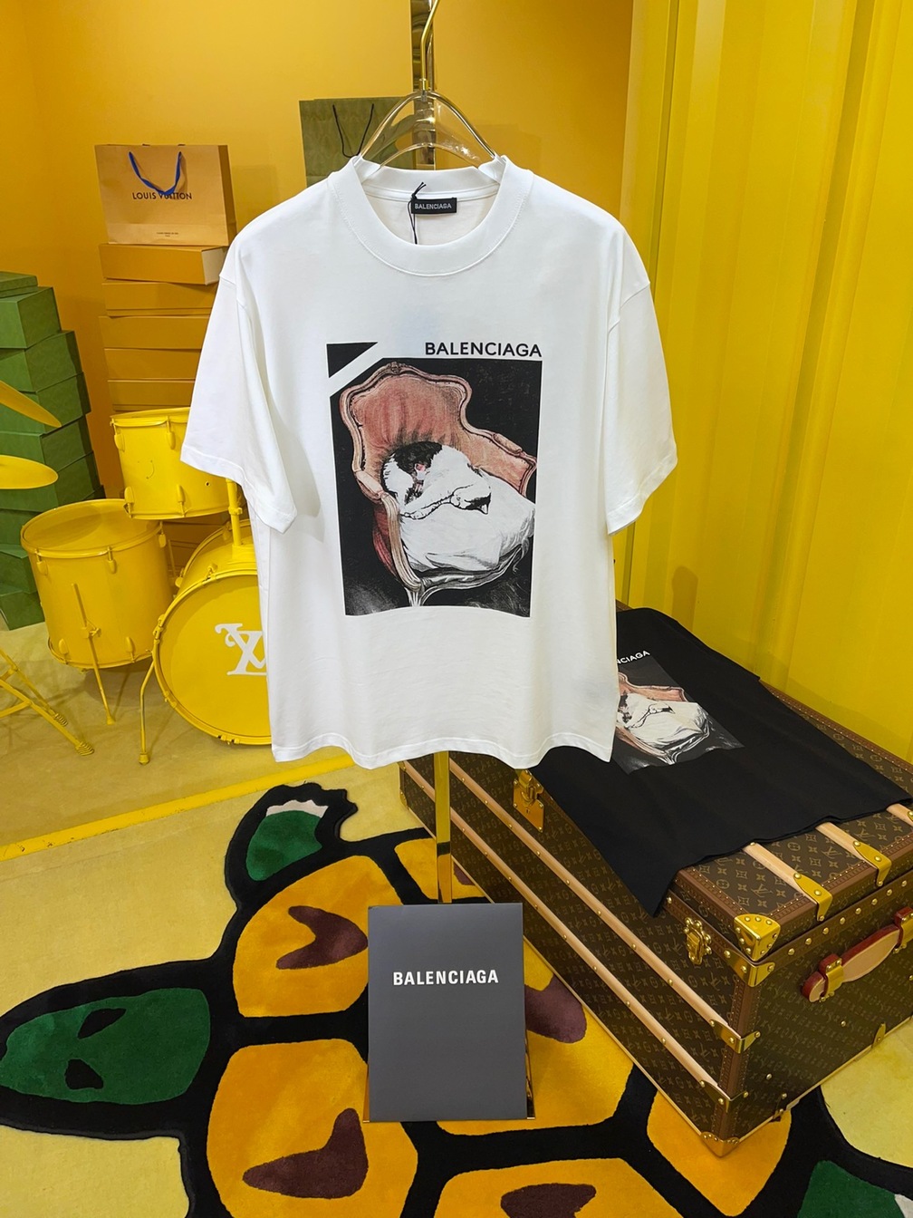 Tee Balenciaga Cat White Ss2022