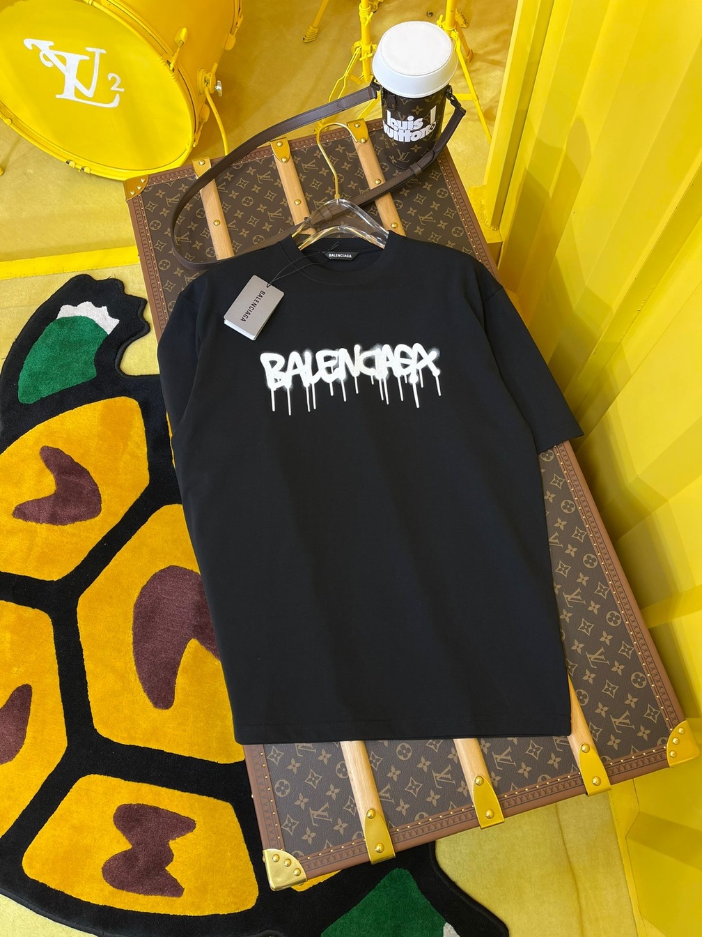 Tee Balenciaga Logo Print Black Ss2022