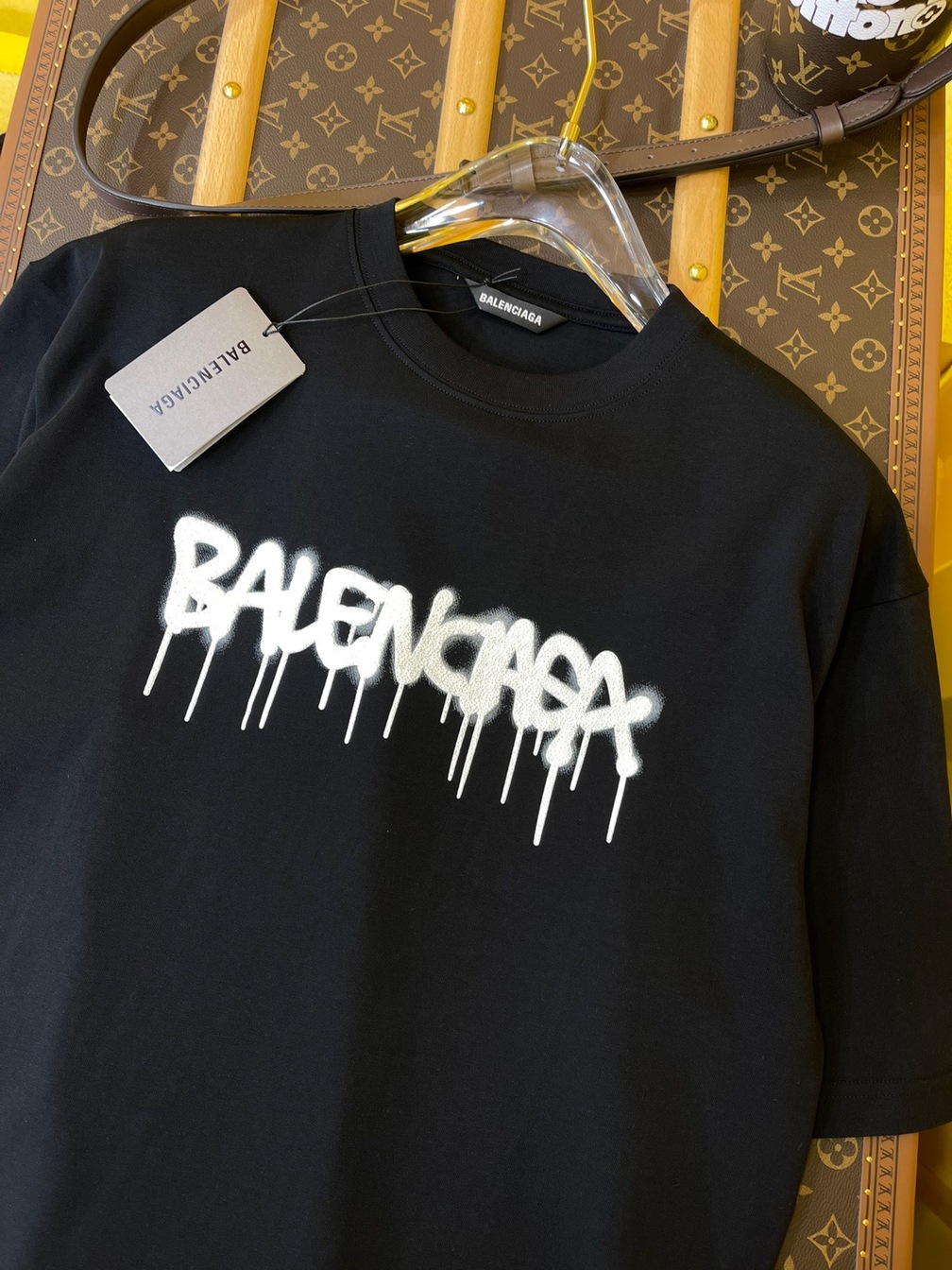 Tee Balenciaga Logo Print Black Ss2022