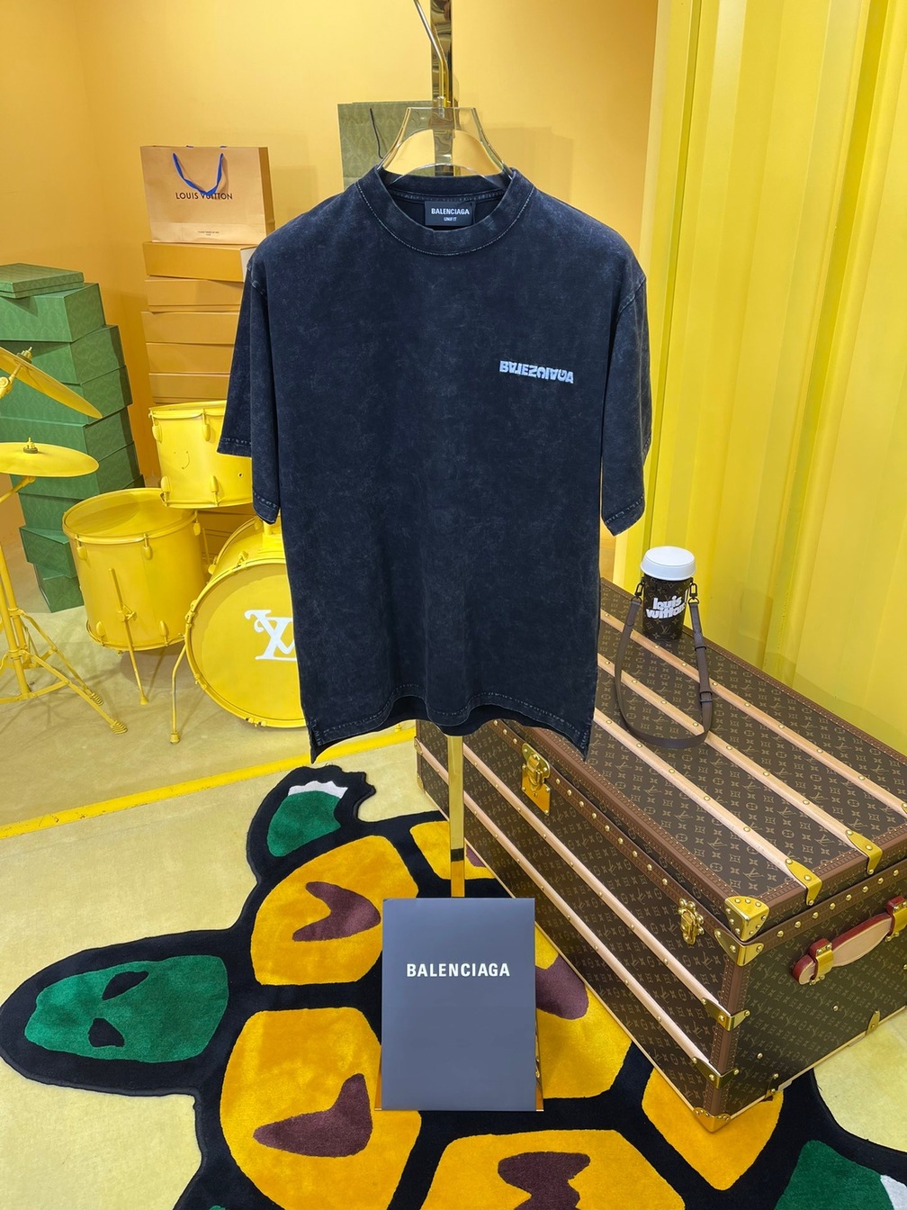 Tee Balenciaga New Logo Dark Gray Ss2022