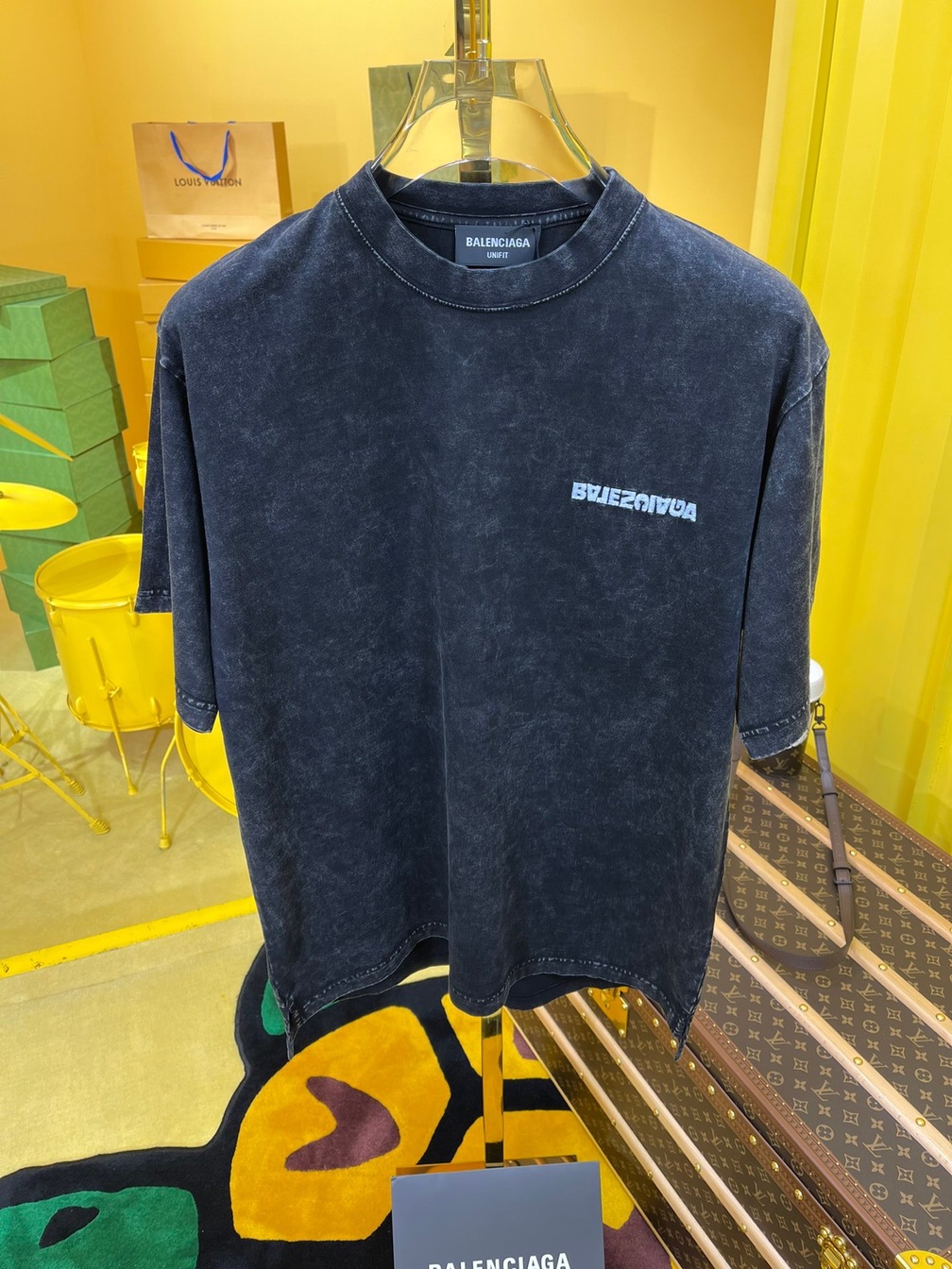 Tee Balenciaga New Logo Dark Gray Ss2022