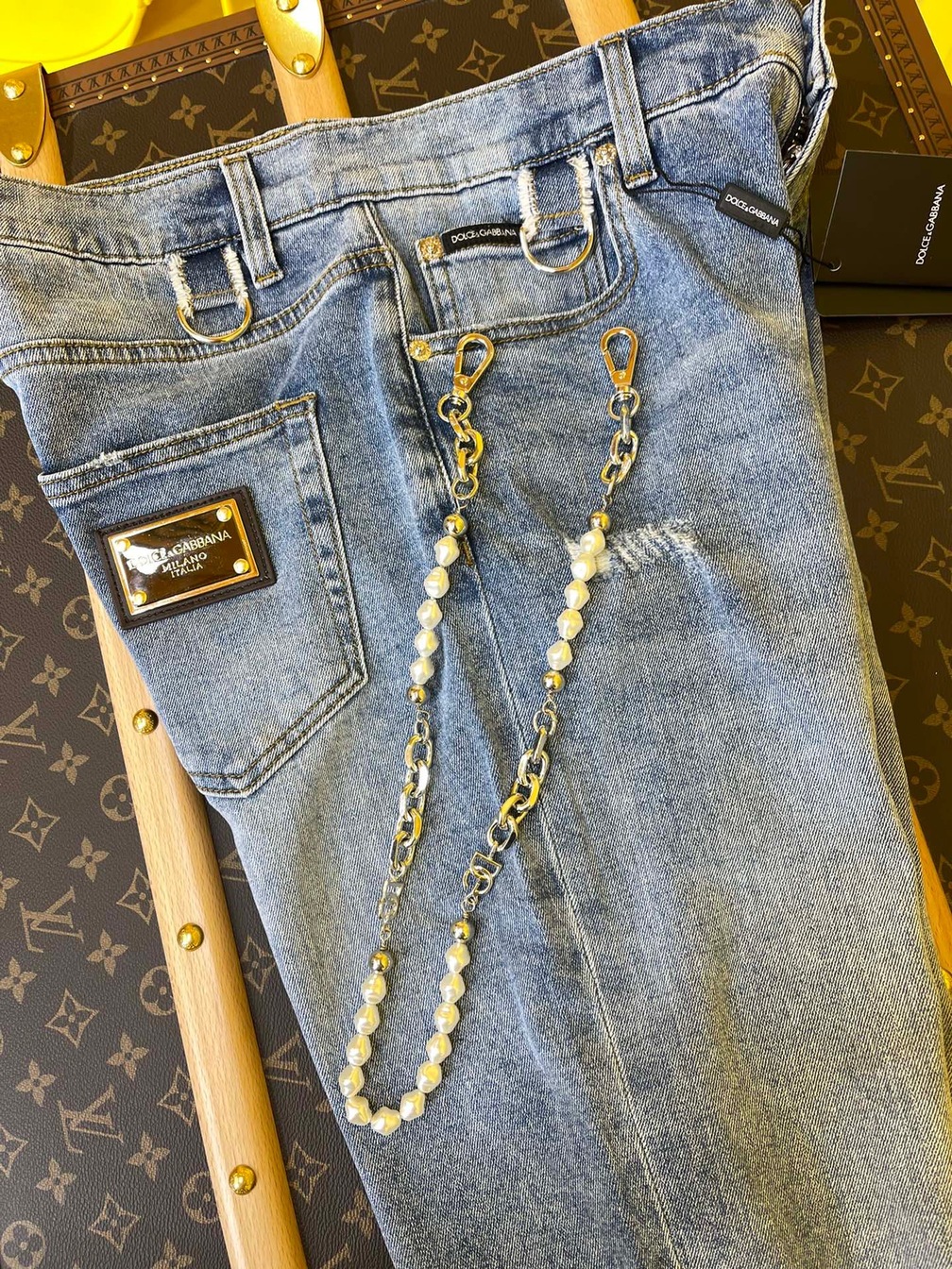 Jean D G Lightly Denim With Chain Ss2022