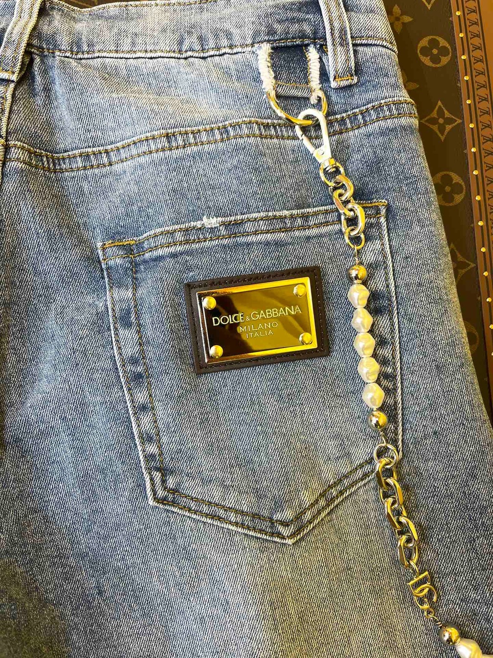 Jean D G Lightly Denim With Chain Ss2022