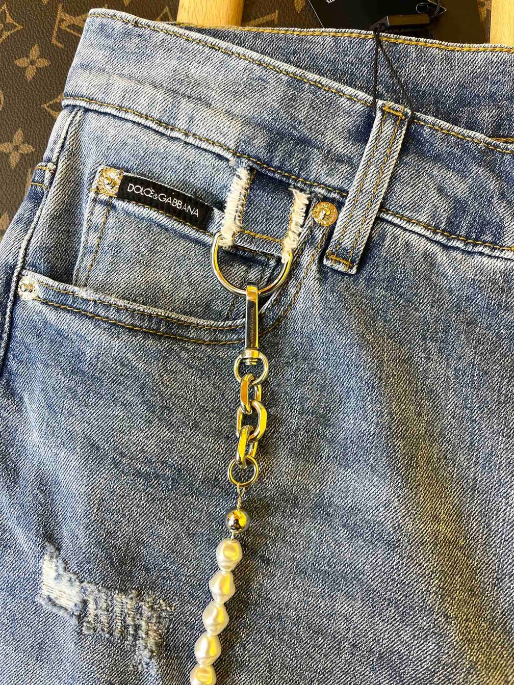 Jean D G Lightly Denim With Chain Ss2022