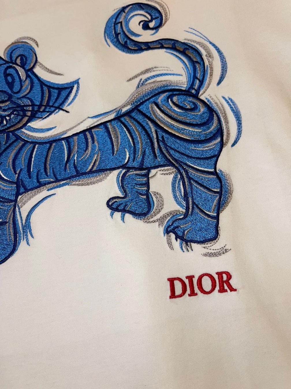 Tee Dior Blue Cat White Ss2022