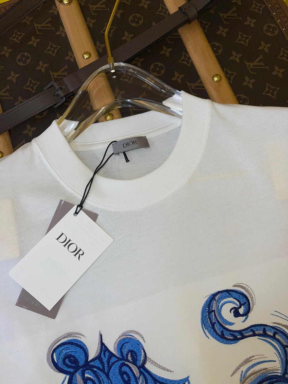 Tee Dior Blue Cat White Ss2022