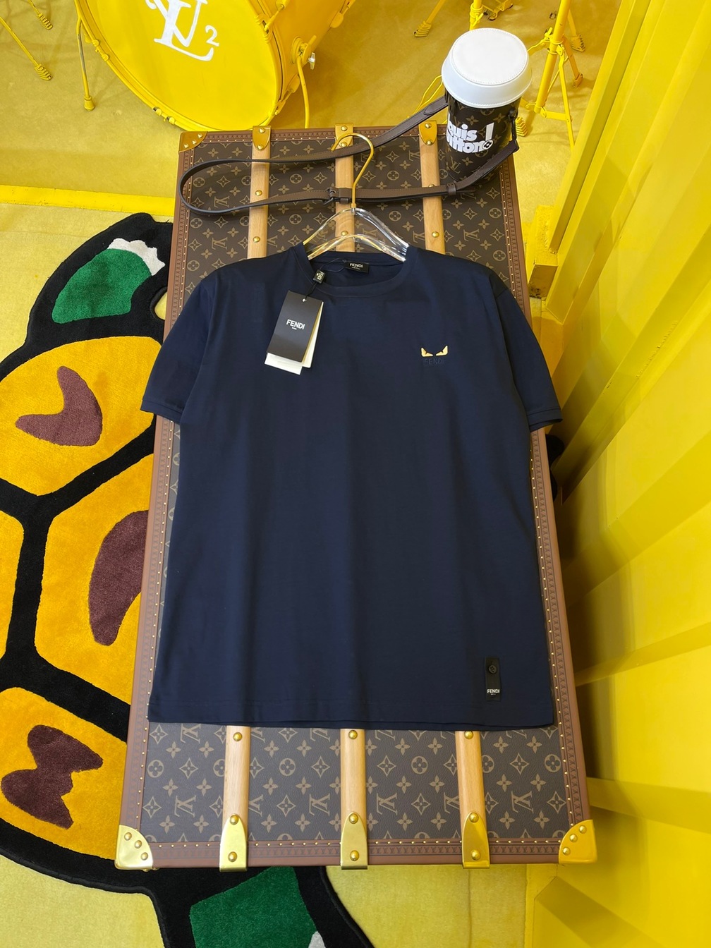 Tee Fendi Logo Eyes Black Ss2022