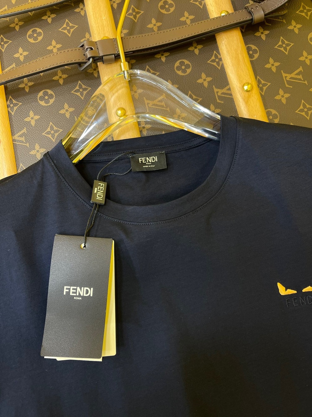 Tee Fendi Logo Eyes Black Ss2022
