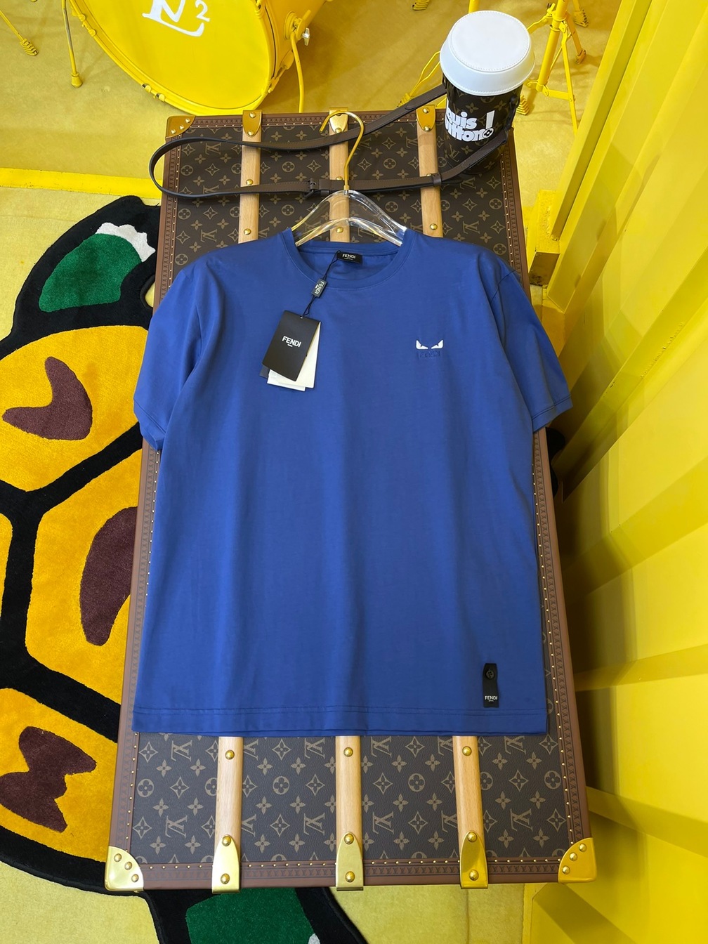 Tee Fendi Logo Eyes Blue Ss2022