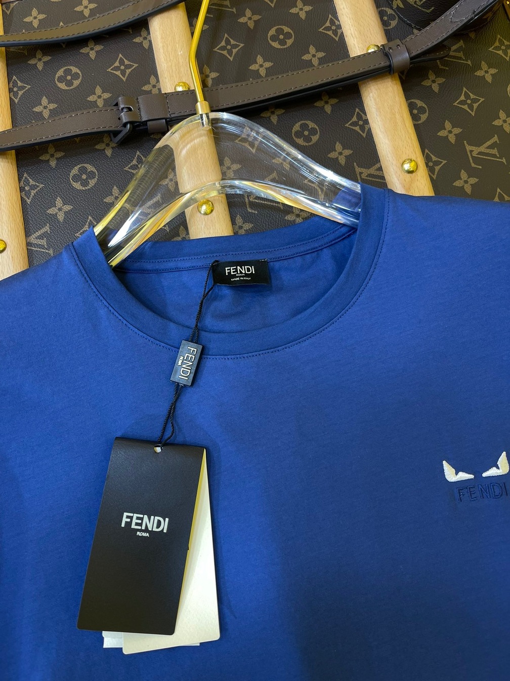 Tee Fendi Logo Eyes Blue Ss2022