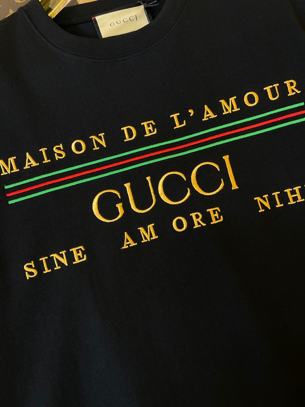 Tee Gucci Fake Logo New Black Ss2022
