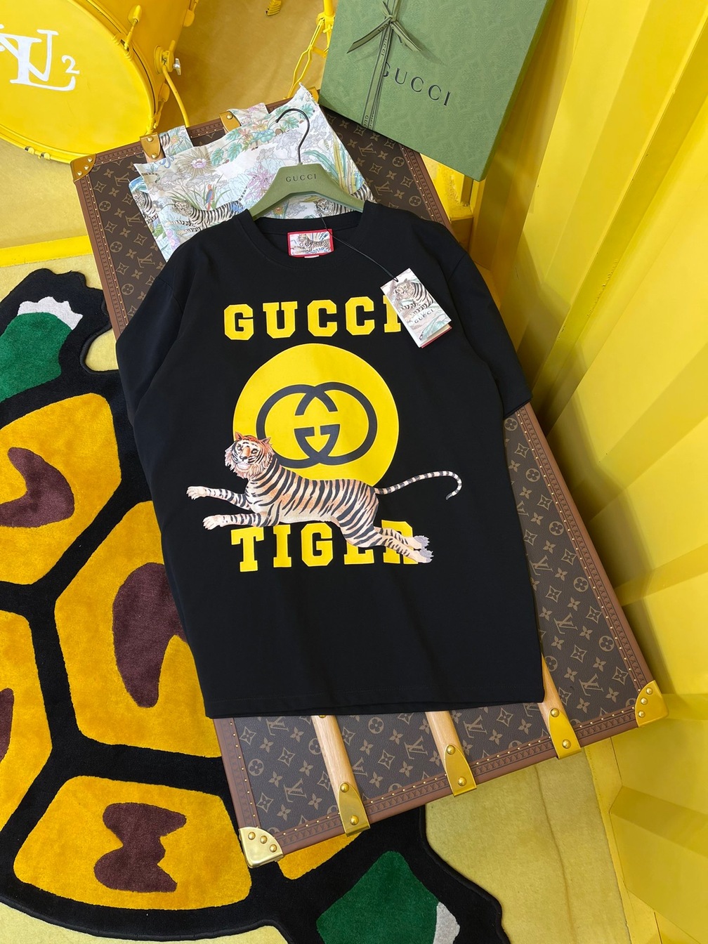Tee Gucci Tiger Run Black Ss2022