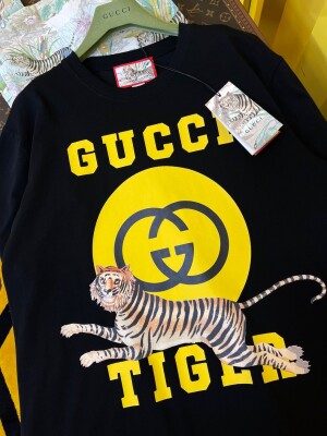 Tee Gucci Tiger Run Black Ss2022