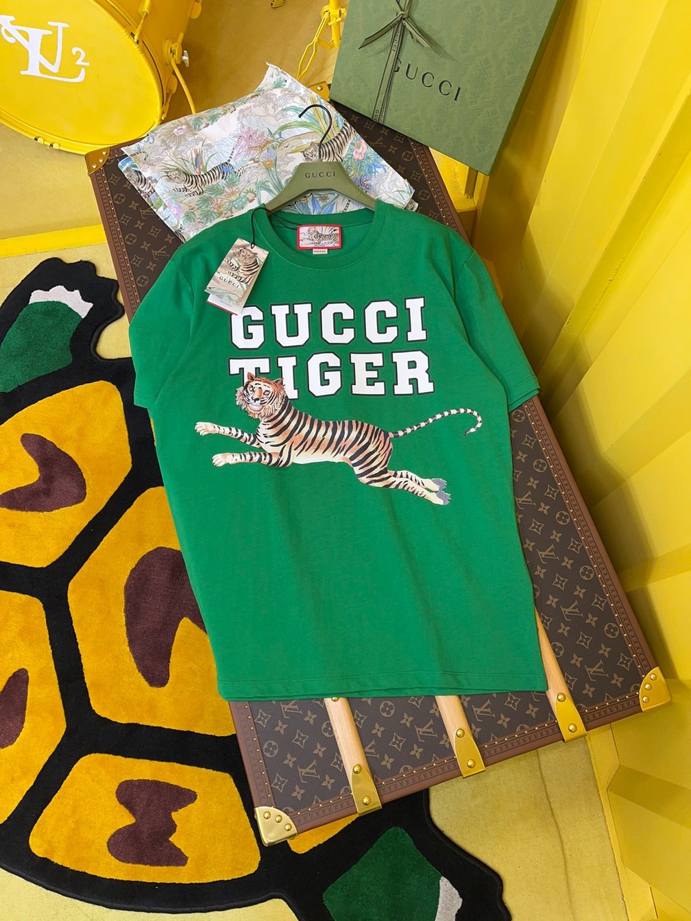 Tee Gucci Tiger Run Green Ss2022