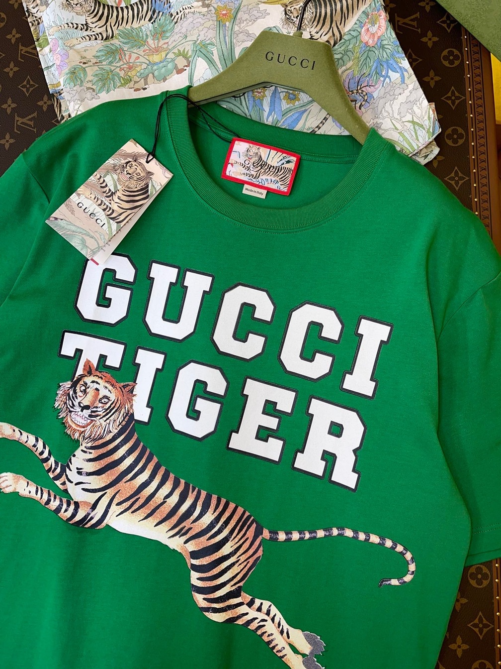 Tee Gucci Tiger Run Green Ss2022