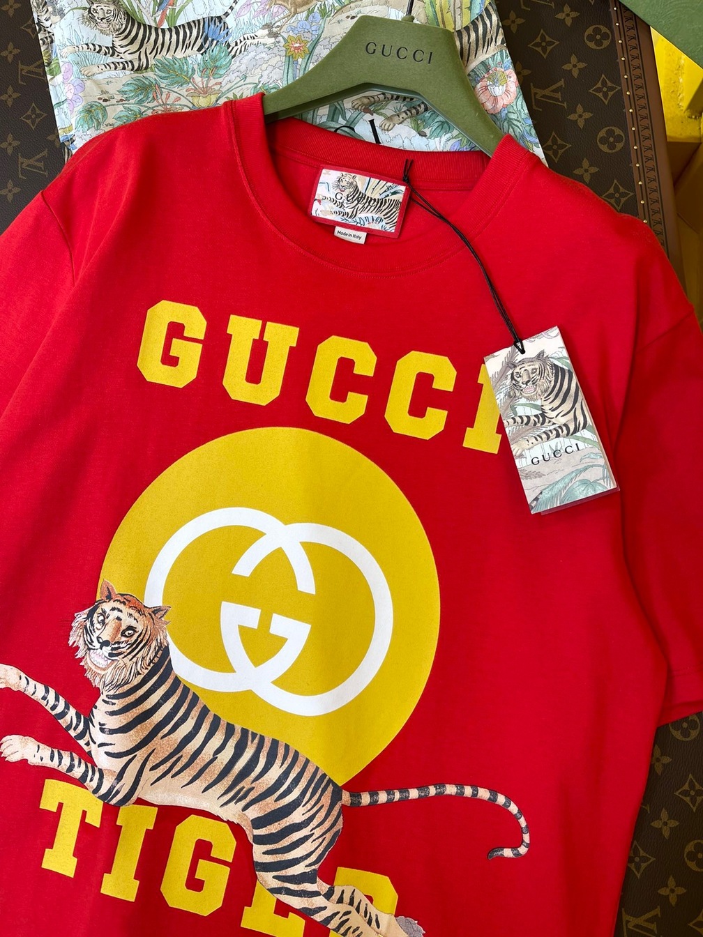 Tee Gucci Tiger Run Red Ss2022