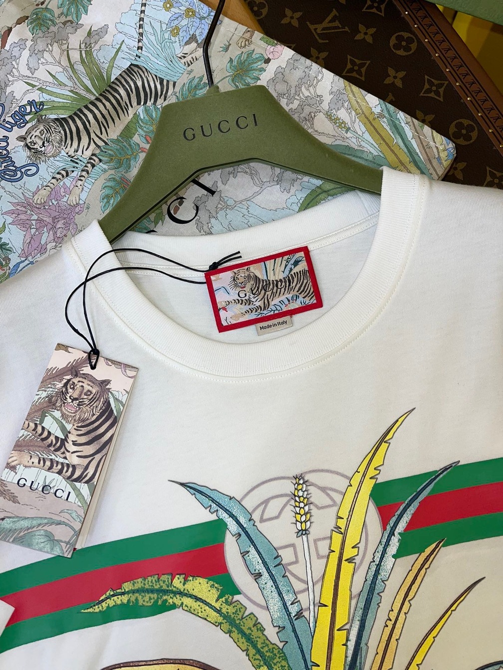 Tee Gucci Tiger Signature White Ss2022