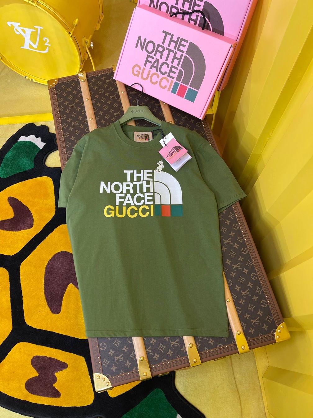 Tee Gucci X Tnf Cat Dark Green Ss2022