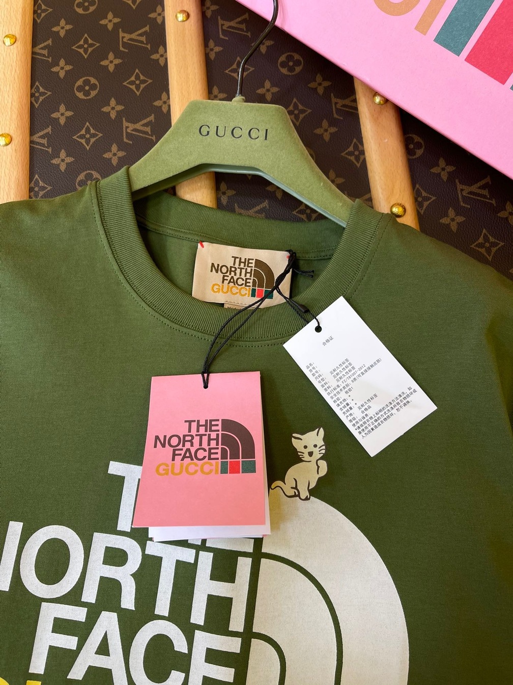 Tee Gucci X Tnf Cat Dark Green Ss2022