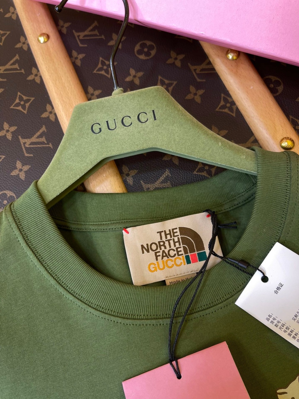 Tee Gucci X Tnf Cat Dark Green Ss2022